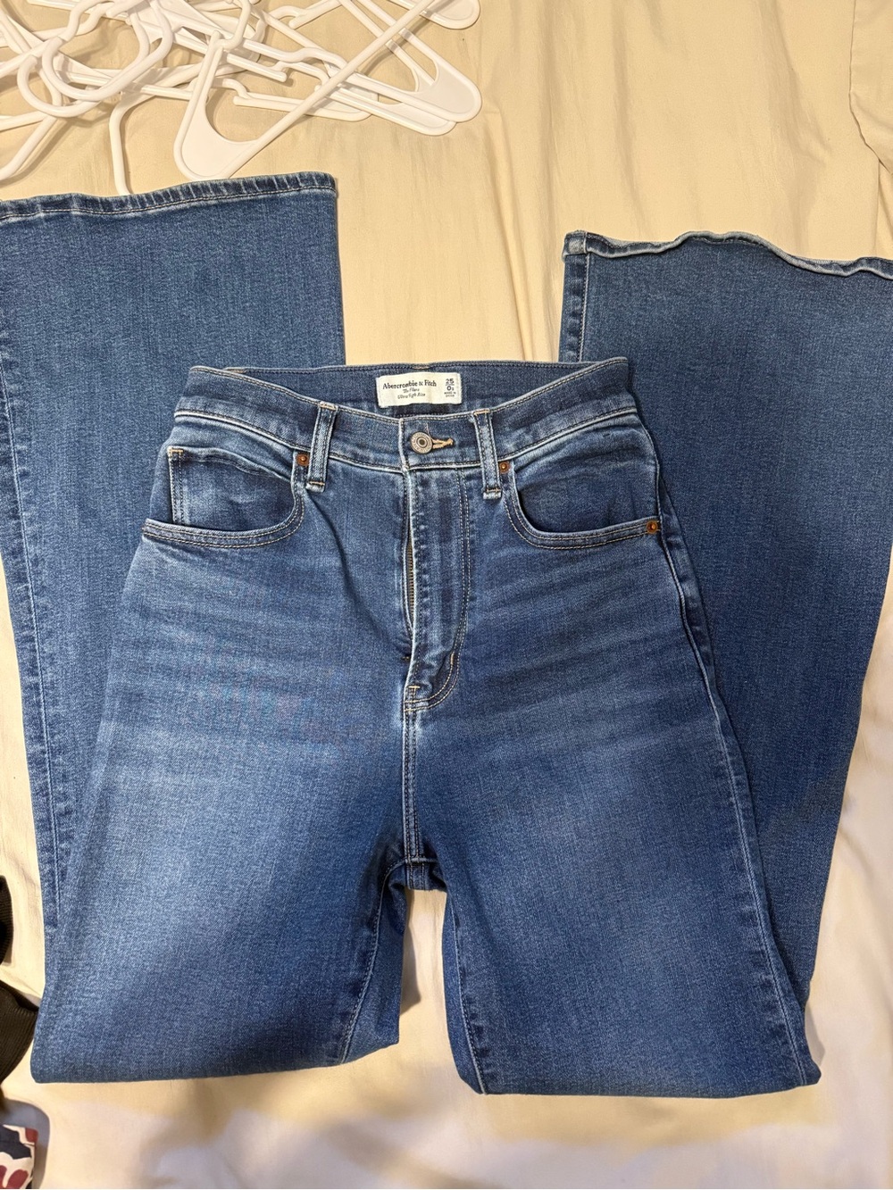 Abercrombie & Fitch Medium Blue High-Rise Wide-Leg Jeans